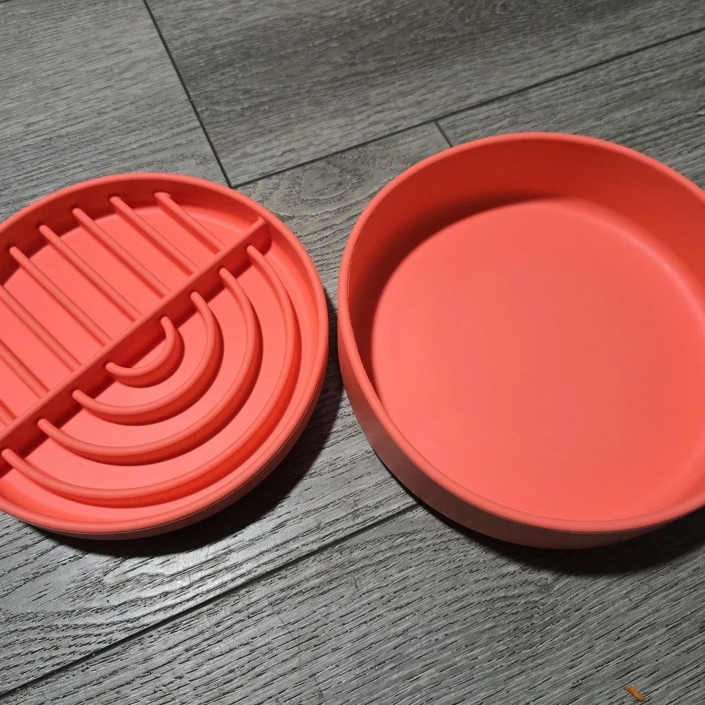 Slow Feeder Dog Bowls Set for Small Dogs & Cats, Portable Non-Slip Silicone Food